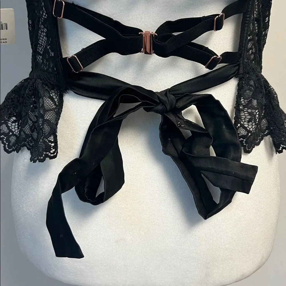 Anthropologie Lace Scallop Corset Tank Black L - Picture 10 of 10